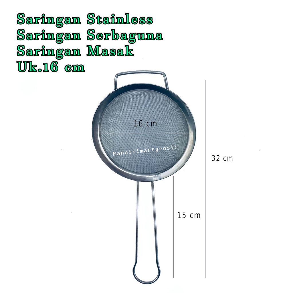 Saringan Serbaguna *Saringan Stainless * Saringan Masak * Uk.16 cm