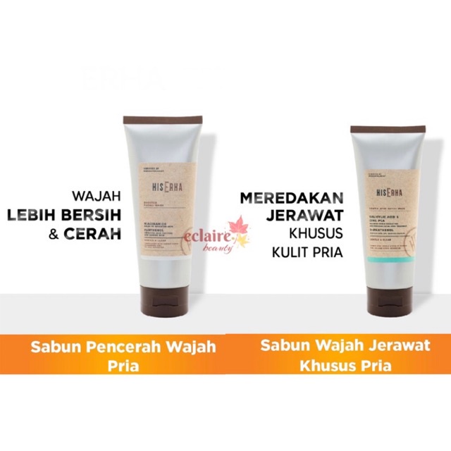 His Erha Gentle Acne / Booster Facial Wash 100 gr / Sabun Wajah Pria Erha 21 HisErha