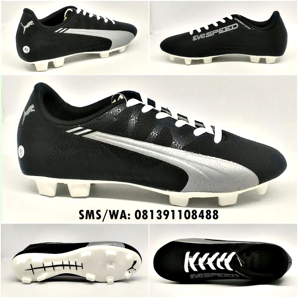 Sepatu Sepak Bola Dewasa Puma Evospeed Freme Hitam Silver Terbaru 2018