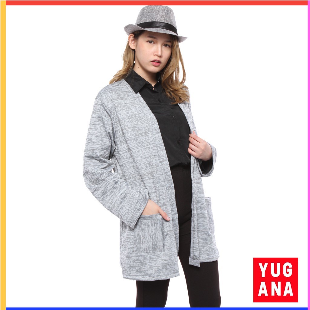 MCL - BL- CRGIGI Cardigan Oversize Wanita Lengan Panjang Polos