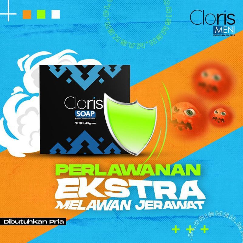 Sabun Cuci Muka Perawatan Wajah Pria Clorismen Cloris Men Soap Acne Skin Care Pria Original