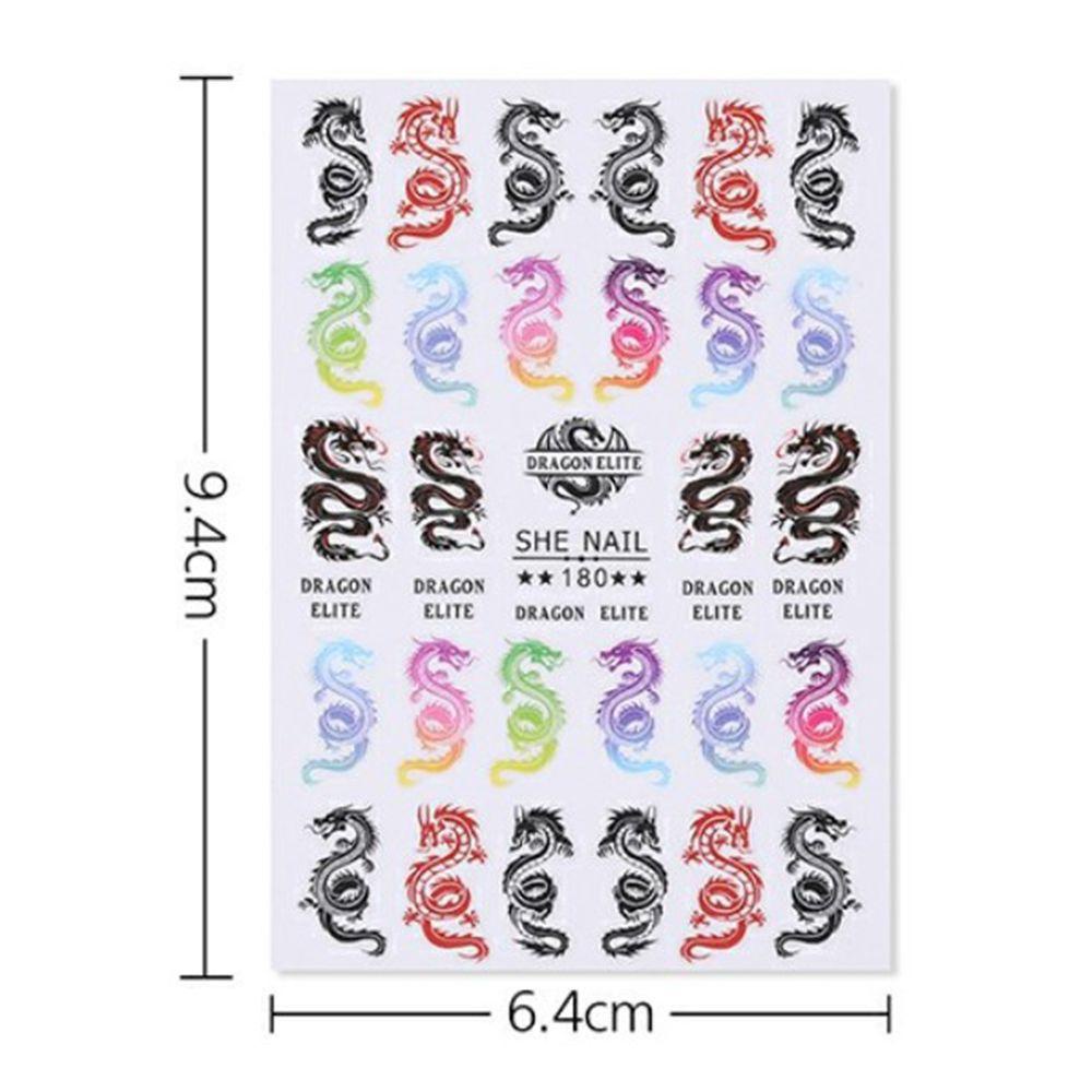 Needway   Self-adhesive Nail Decals Happiness Motif Naga Salon Kuku Nail Art Slider DIY Stiker Kuku Manicuring Sticker