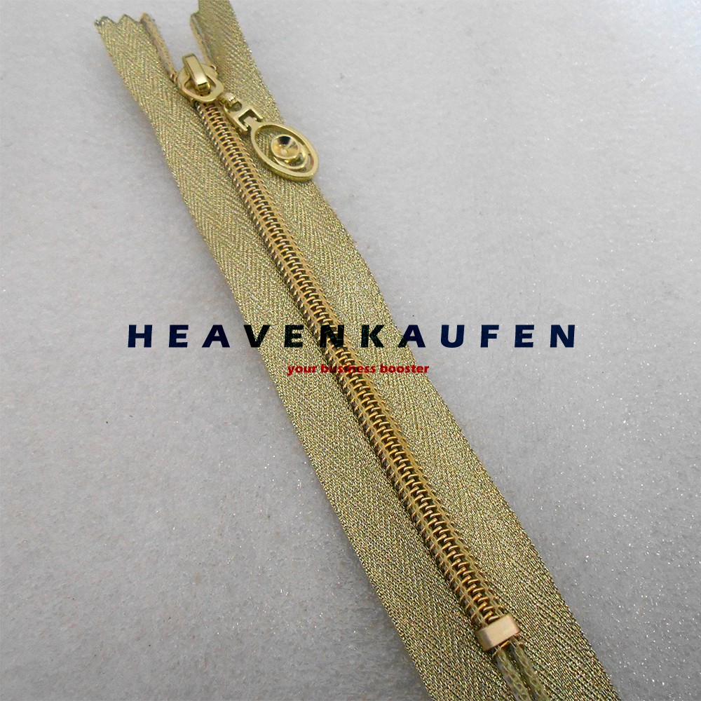 Resleting 15 cm Blink - Blink Mengkilap 15 cm Warna Gold Sangat Muda