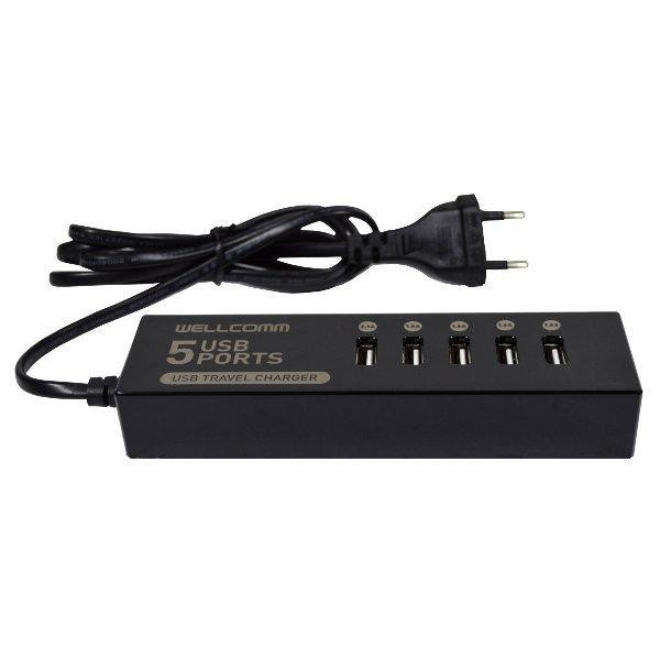 Wellcomm 5 Ports USB Charger 7 A
