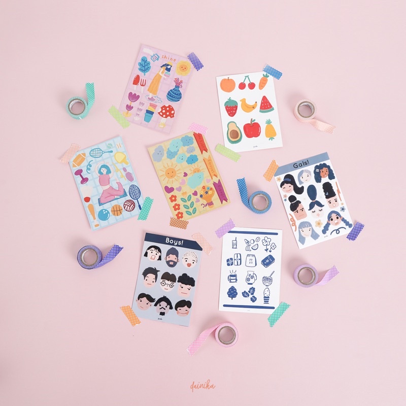 

Sticker Sheet Journal Diary Aesthetic Karakter Lucu