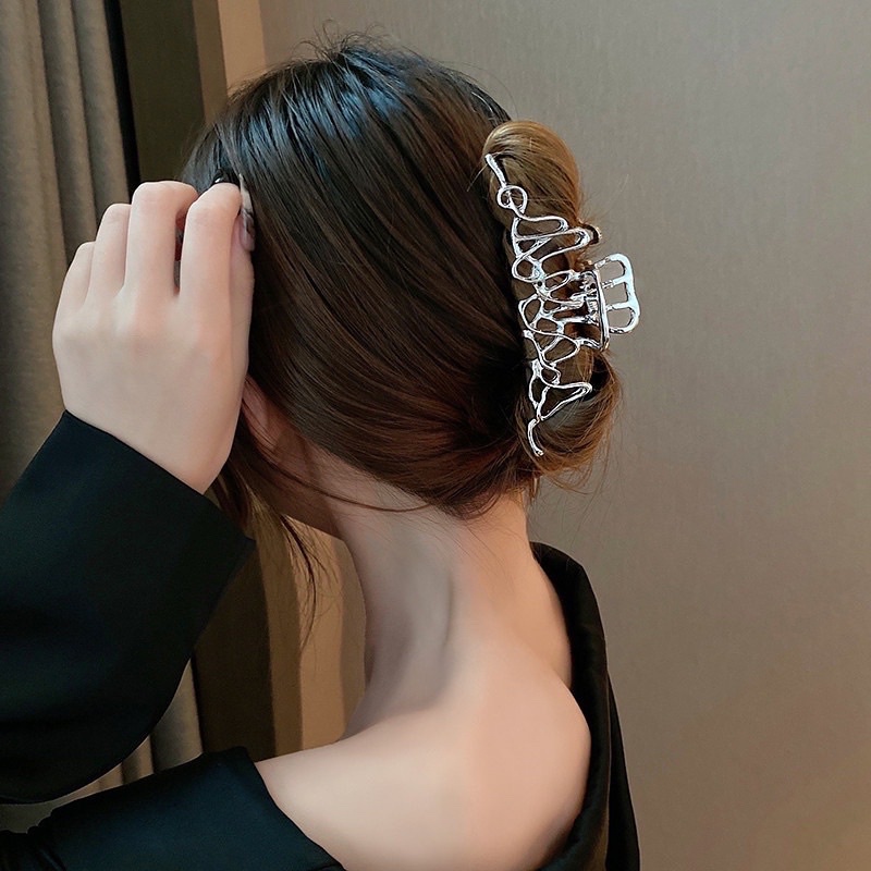 Silver hair clip