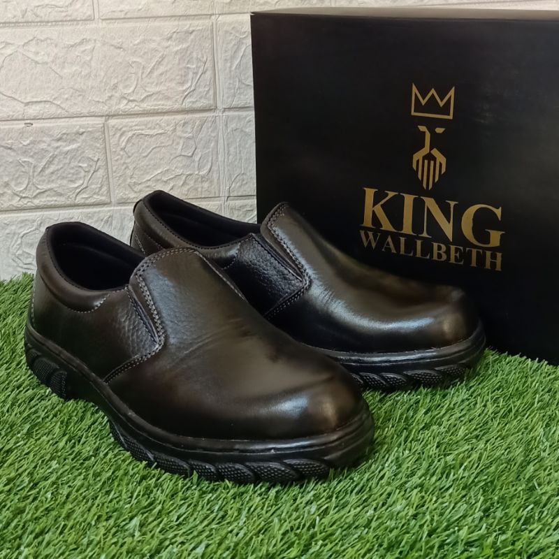 Hot Deals Sepatu Safety Boots King Wallbeth Slip On 100% Kulit Asli Home Industri Cibaduyut Bandung