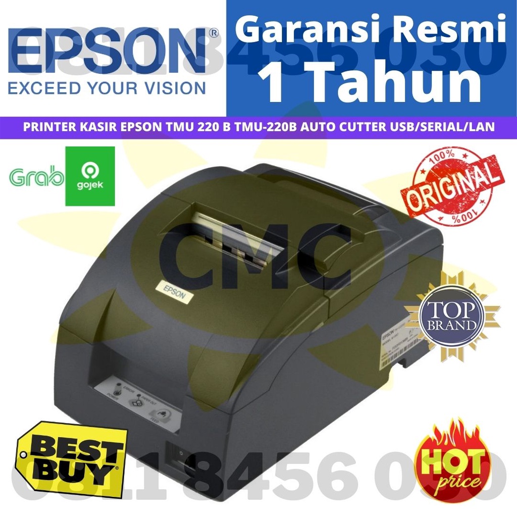 Printer Epson TMU Dot Matrix 220 B PARALEL USB SERIAL LAN Auto Cutter