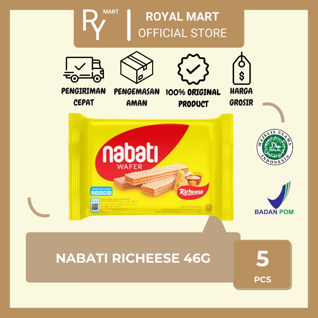 

Nabati Wafer Keju Richeese 46g x 5's