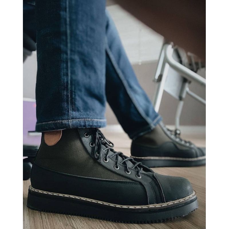 MORRISON BLACK - BRADLEY'S FOOTWEAR | Sepatu Sneakers Kulit Asli Pria Biker Touring Model Exodos57