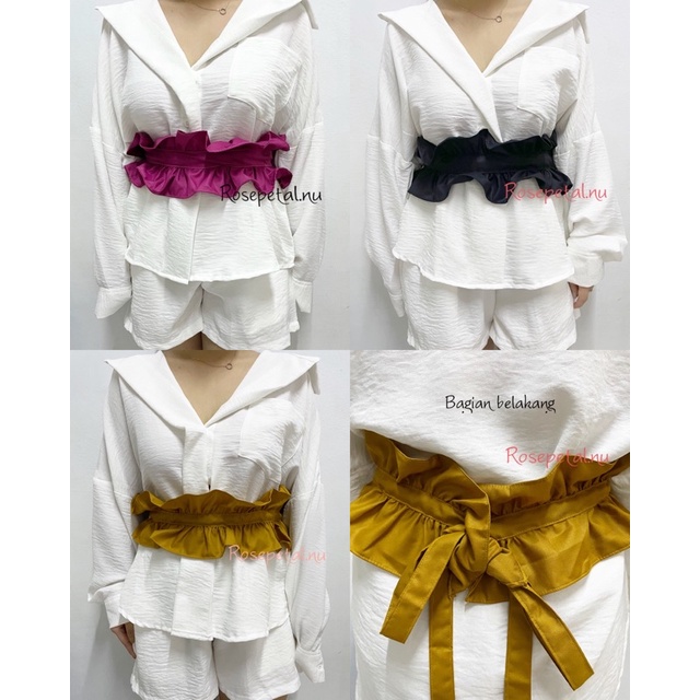 obi belt ruffle / ikat pinggang obi / obi basic / ikat pinggang gamis