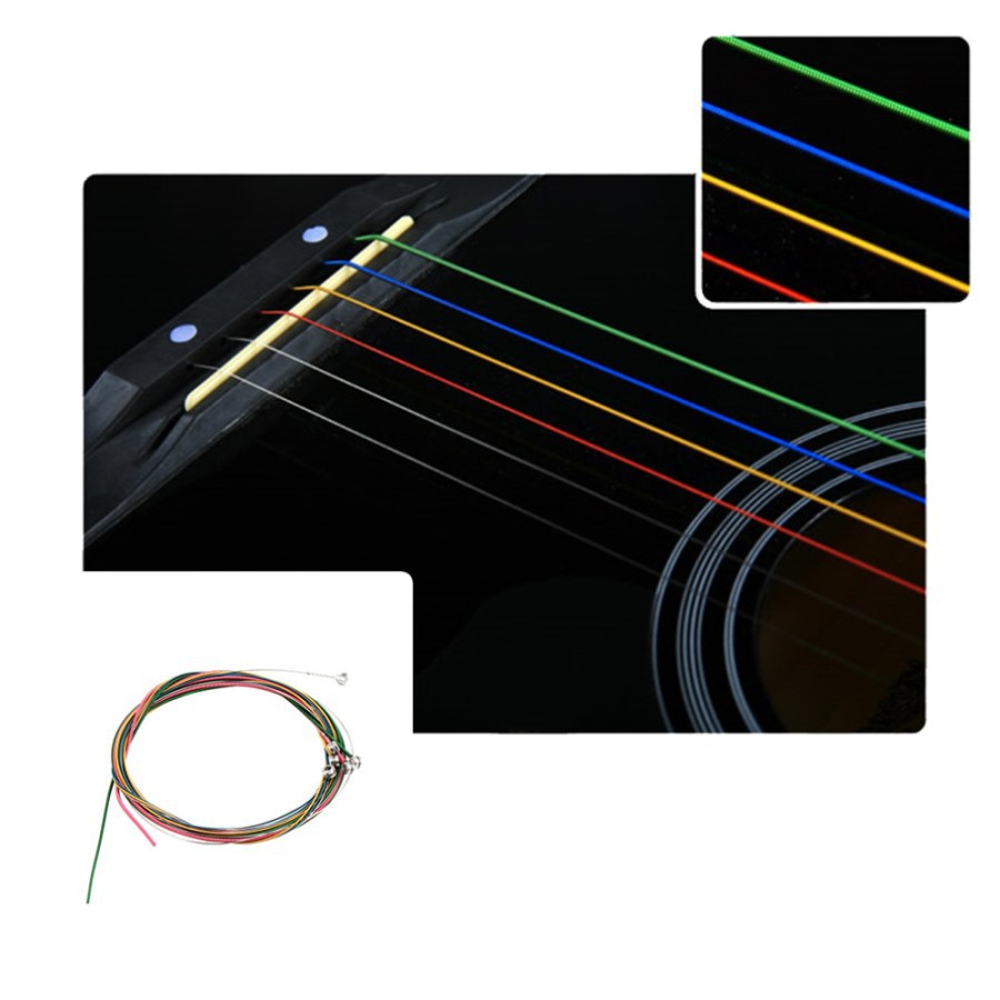 Senar Gitar Akustik / Acoustic Guitar String Rainbow 6 pcs/set