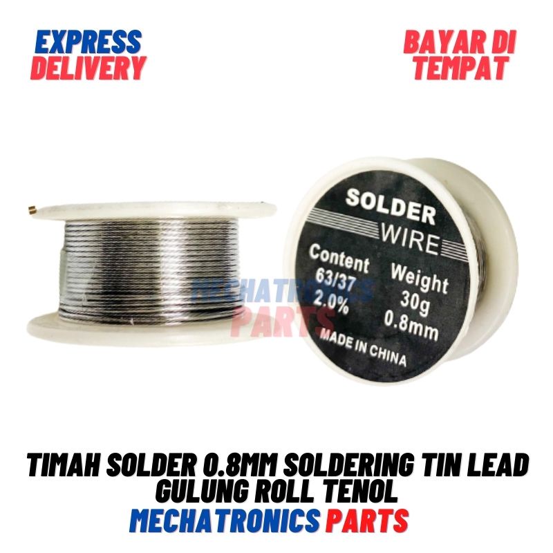 [DEV-9457] TIMAH SOLDER 0.8MM SOLDERING TIN LEAD 0.8MM GULUNG ROLL TENOL ROL