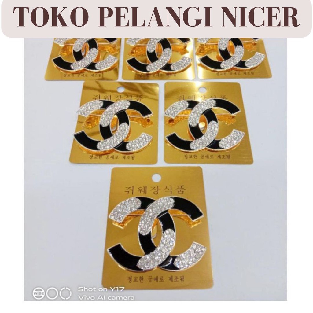 Terbaru Brooch Dagu Bros Hijab Bros dada Motif Hitam Putih Brooch pin