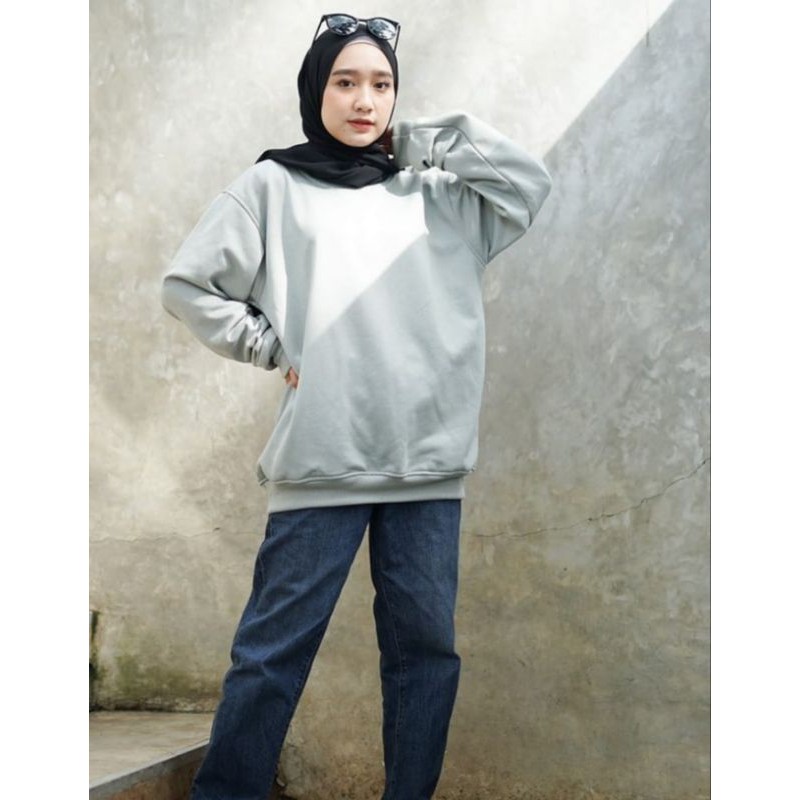 Basic Sweater Polos - Sweater Oblong Wanita