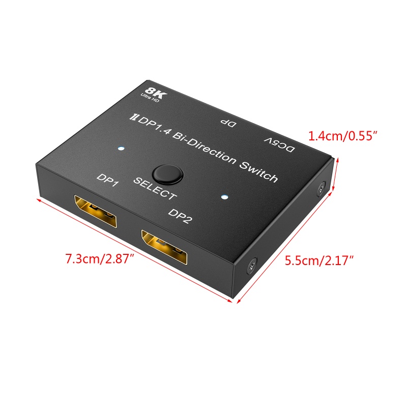 Btsg DisplayPort 8K DP 1.4 Switch Bi-Directional 2in1Out 8K 30Hz 4K 120Hz Splitter Converter Untuk Berbagai Sumber Dan Dis