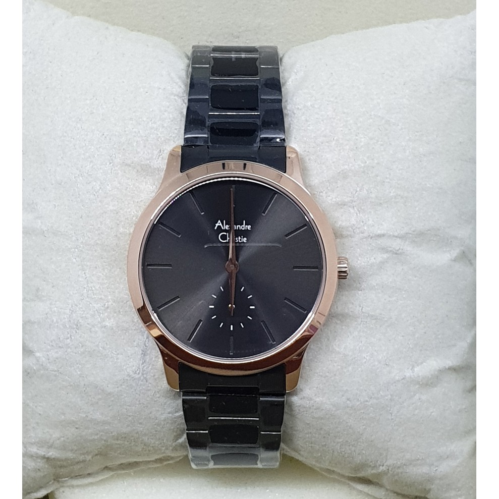 Alexandre Christie Ac2761 Rosegold Black, Jam tangan Wanita, Original