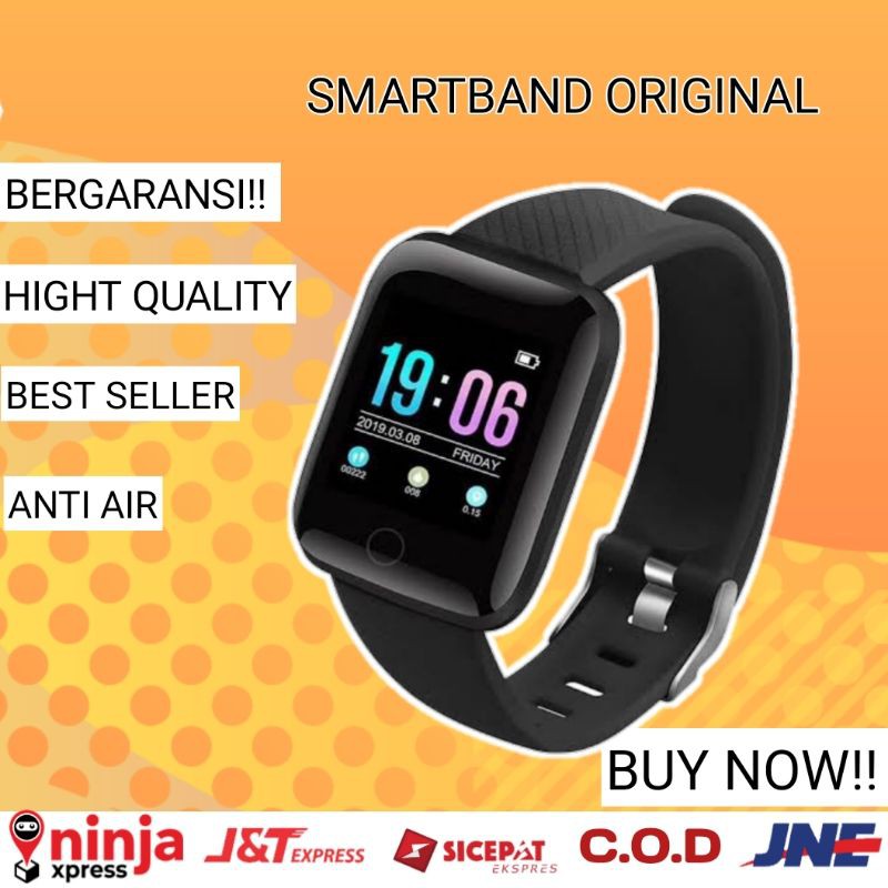 SMARTWATCH 116 PLUS SMARTBAND ORIGINAL JAM TANGAN SPORT ANTI AIR JAM TANGAN PINTAR
