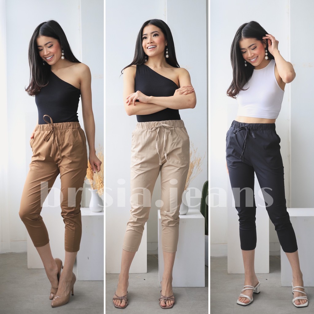 3 WARNA - FIOREN Cotton Pants / Formal Pants Celana Panjang Wanita