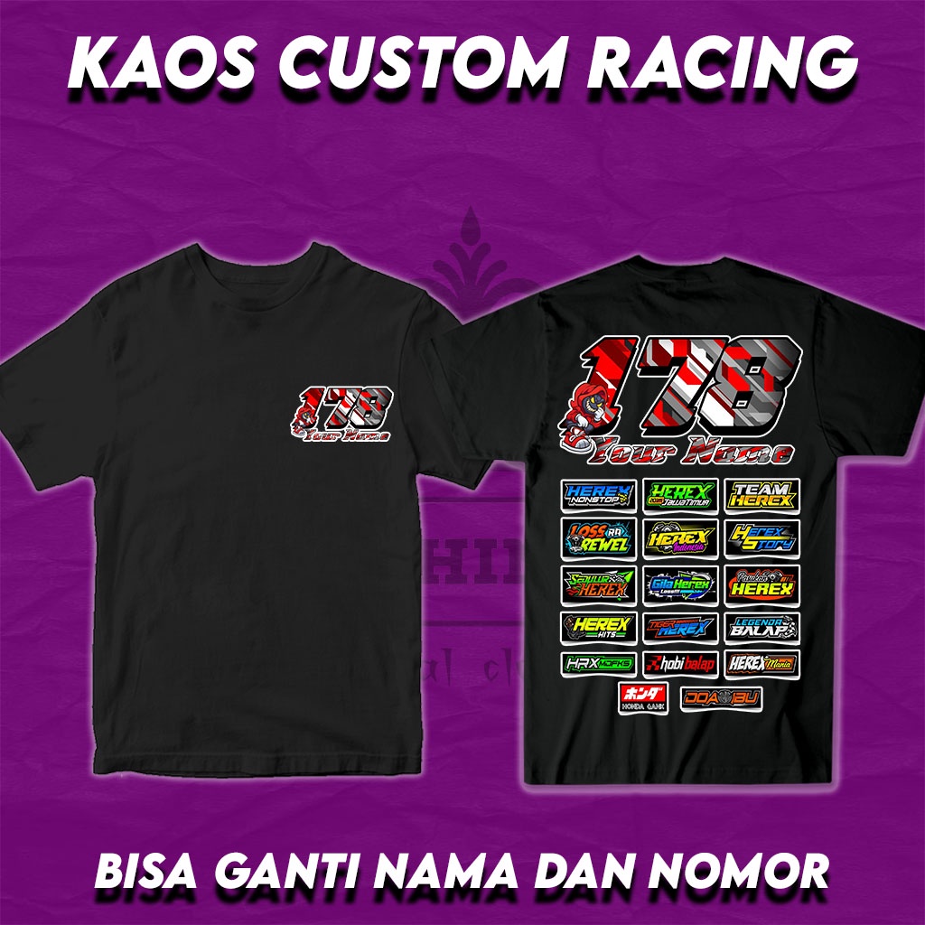 Kaos Costum Distro Racing Hell Racertees Pilloters Bahan Katun Design Suka Suka SIZE M - XXL Pria Wa
