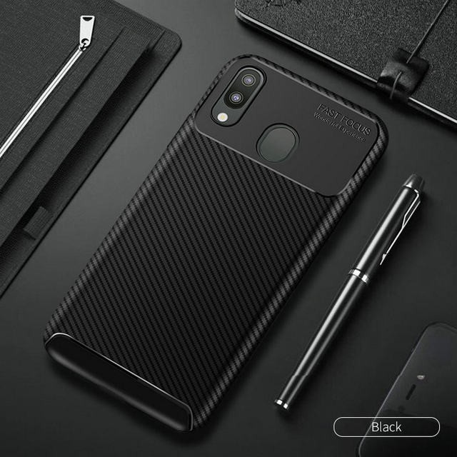 Samsung M30 Soft Case Focus Carbon