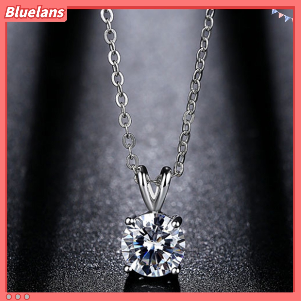 Kalung Rantai Liontin Stereoskopis Lapis Silver Aksen Berlian Imitasi Untuk Hadiah Wanita