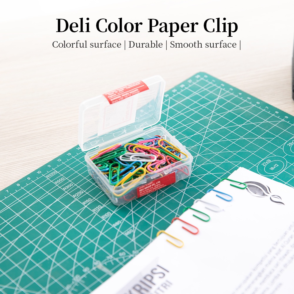 Deli Klip Kertas / Paper Clips / Kebutuhan Kantor - Multi Warna 29 mm E0024