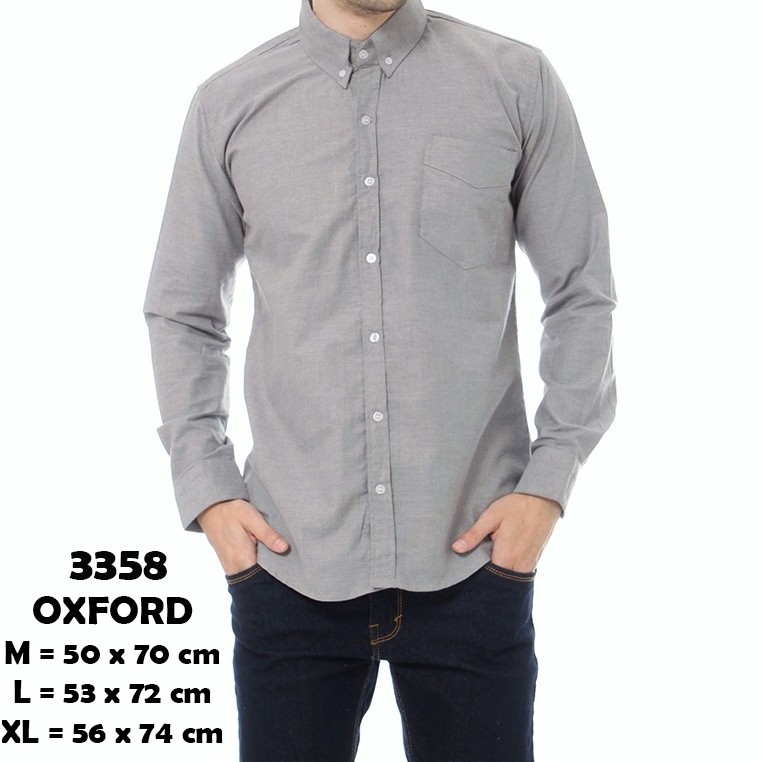 Forstylezone Baju Kemeja Lengan Panjang Casual Kantor Formal Pria Oxford Abu Polos Kemeja Cowok Shopee Indonesia