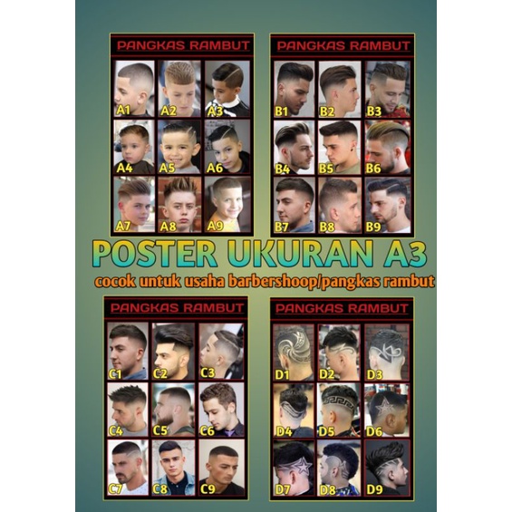 

POSTER BARBERSHOOP & PANGKASRAMBUT UKURAN A3 HARGA PERLEMBAR