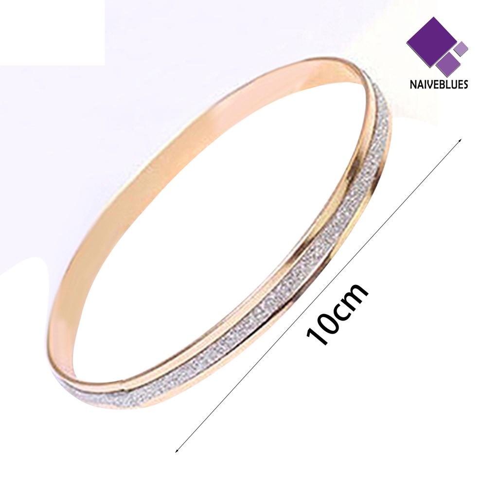 Naiveblue &gt; Gelang Tangan Wanita Desain Bulat Frosted Simple Untuk Pesta / Kencan