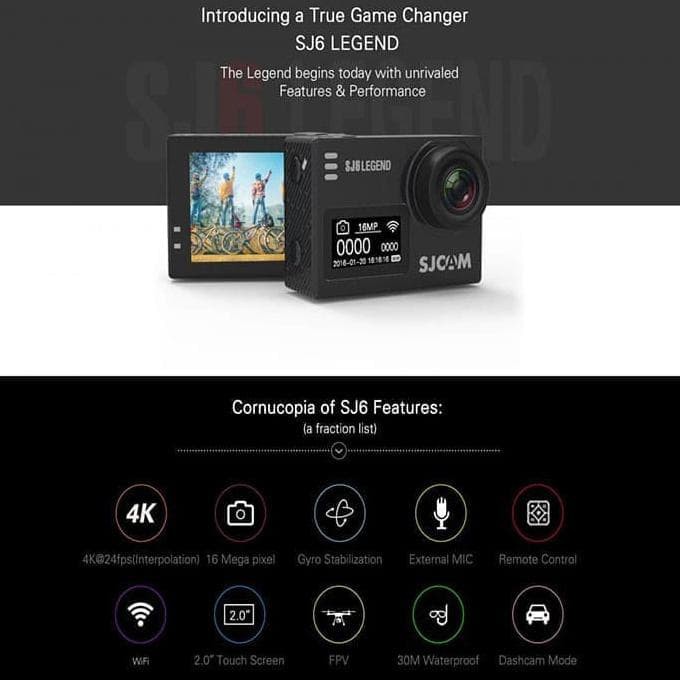 SJCAM SJ6 Legend 4K 16MP Action Kamera Basic 16GB