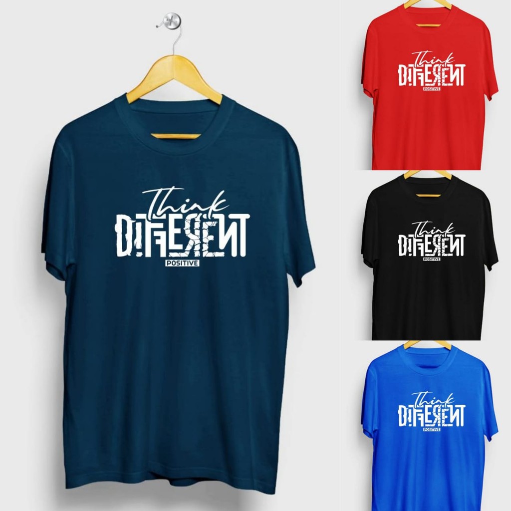 Baju Kaos Tshirt Distro Think Different Polyflex Shopee Indonesia