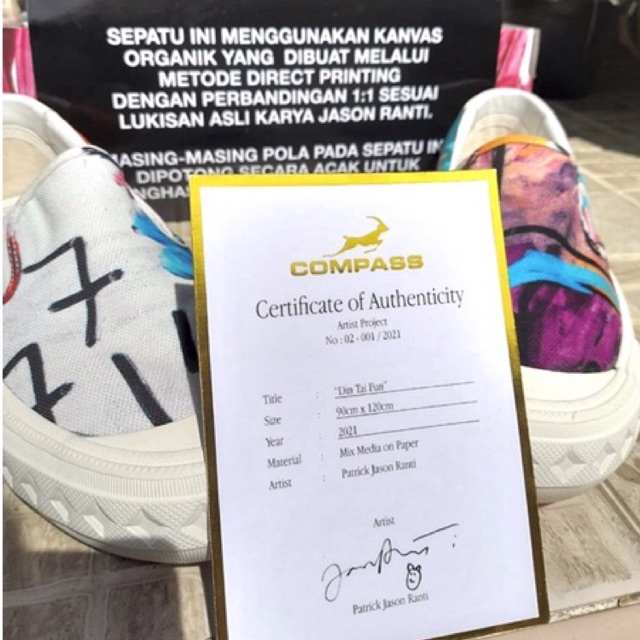 Sepatu Compass X Jason Ranti Artwork 2 “Din Tai Fun” LIMITED EDITION Size 40 UNISEX