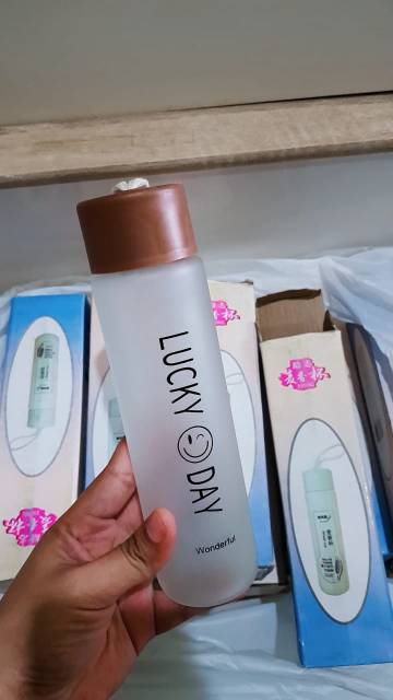 GROSIR lusinan Botol Kaca lucky day unik murah trendy untuk segala kebutuhan-1