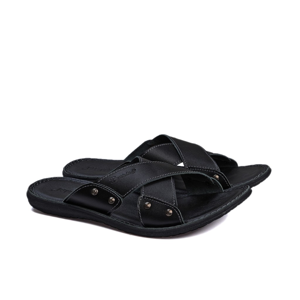 Sandal Casual Pria Full Kulit asli 100% - Sendal Slop Barlin Original - SM08