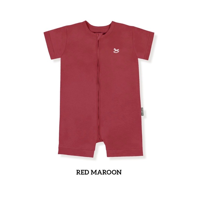 Agigu Wear - Zippy Playsuit by Little Palmerhaus 6M - 3Y, Jumsuit Bayi, Baju bayi, Jumper Baby-Red Maroon