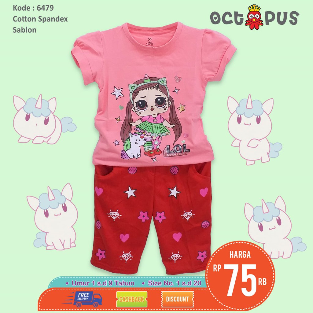 OCTOPUS KIDS setelan anak  perempuan set baju celana  anak  