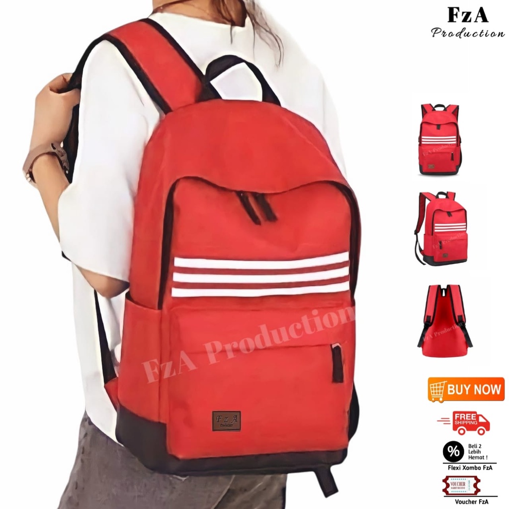 FzA Official - Tas Ransel Punggung Distro Casual Pria Wanita / Tas Ransel Laptop Backpack Original - RDLN