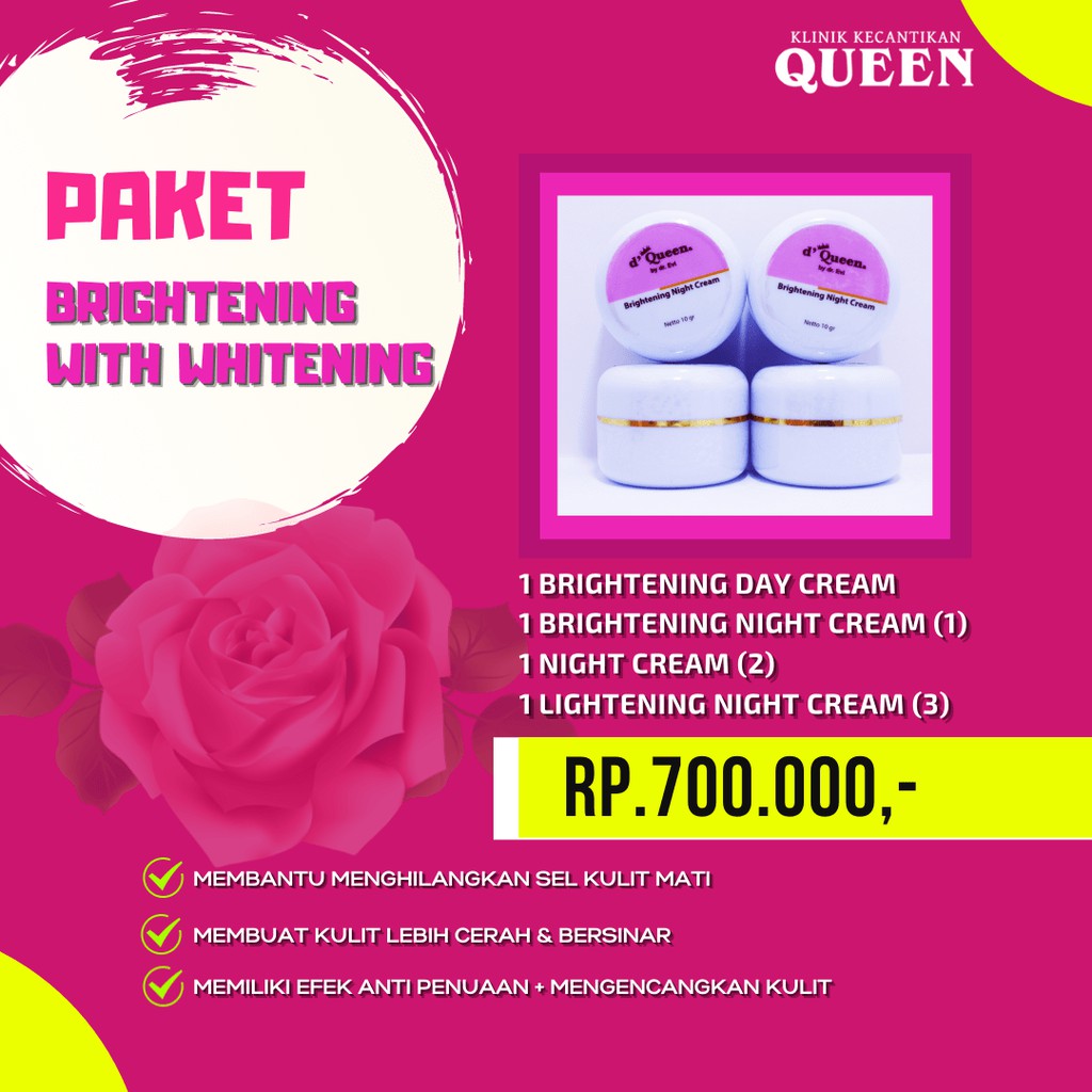 D'QUEENa Paket Brightening with Whitening cream-2