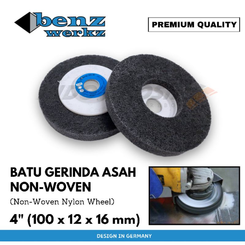 BENZ Non Woolen 4&quot; Batu Gerinda Asah Non Woven Grinding Disc Batu Poles Karat Metal Besi Baja Alumunium Stenles