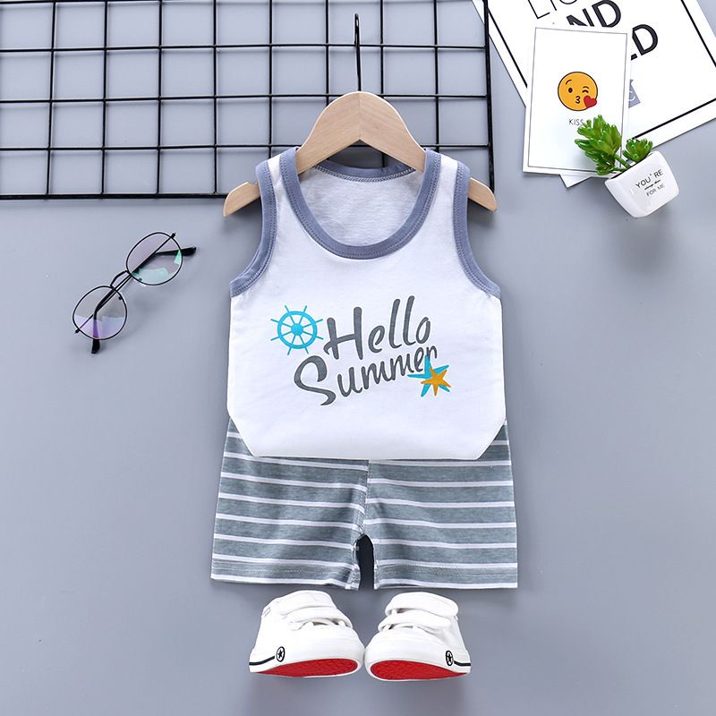 (3-32m) Setelan Baju Bayi/Setelan Baju Anak/ Setelan Baju Tanpa Lengan/ Setelan Baju Bayi Import