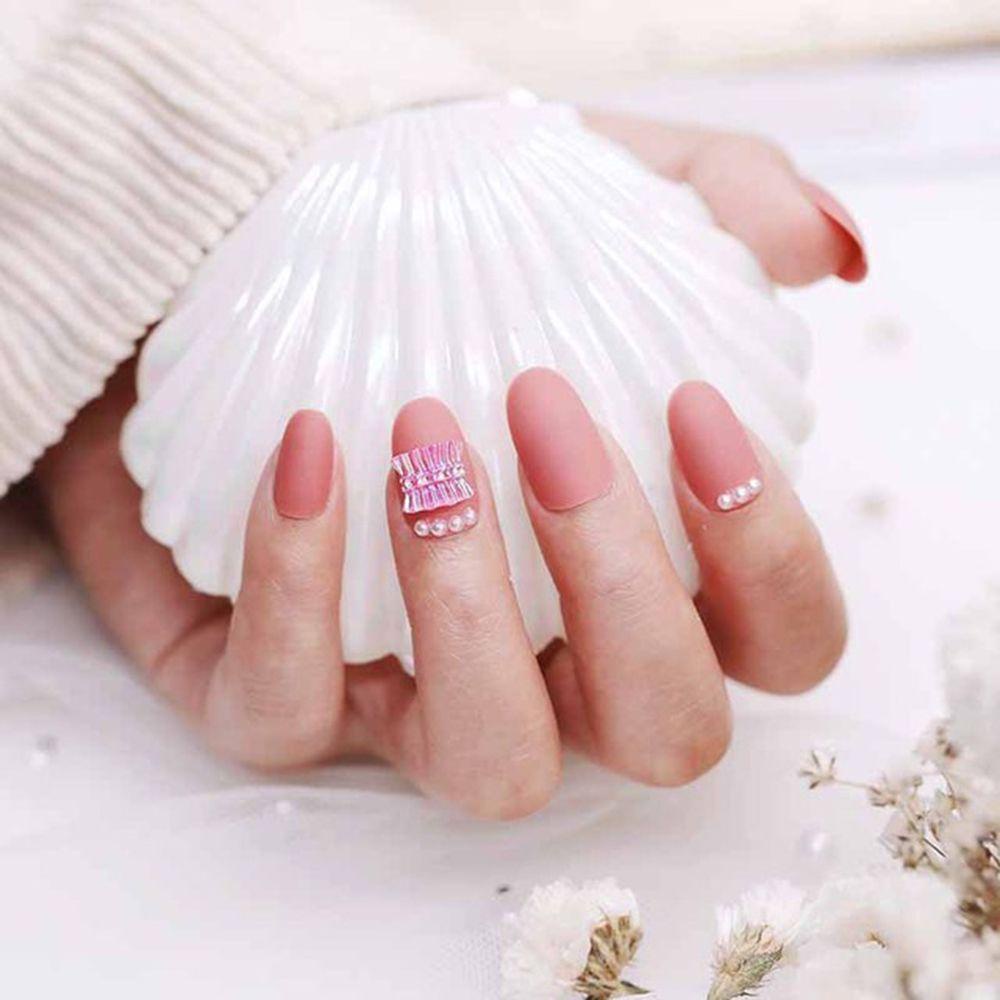 MXBEAUTY Nail Art Berlian Imitasi Indah Flash Berongga Busur Hewan Mutiara Ornamen Beruang Perhiasan Nail Art DIY