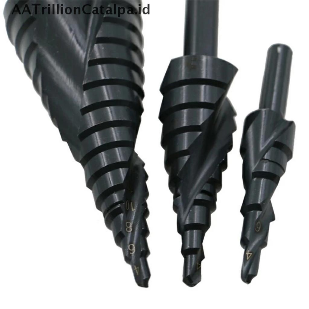 【AATrillionCatalpa】 3PCS/SET 4-32MM HSS Cobalt Step Stepped Drill Bit Set Nitrogen Spiral Hole ID