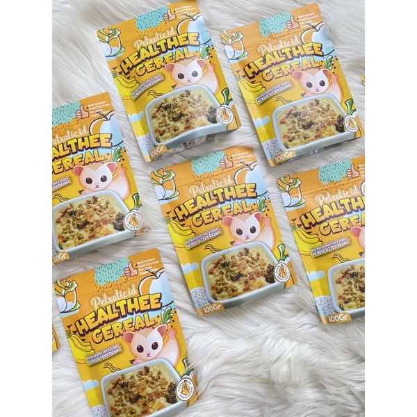 HEALTHEE CEREAL 100gr,  Bubur Instant Sugar Glider With Dehydrated Fruits for Natural Teeth Cleaner