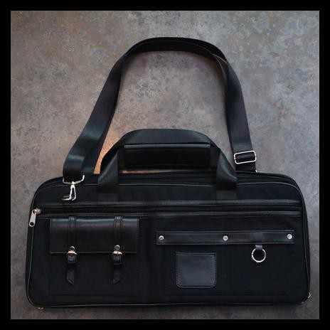 Ravana Knife Bag | Tas Pisau | Kulit Dan Denim | 12 Slot Knife Bag - Deep Black