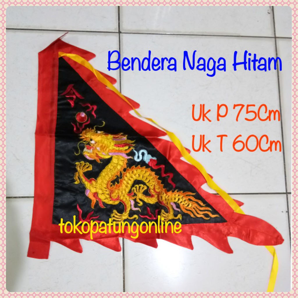 Bendera Naga Bordir Import Hitam 01