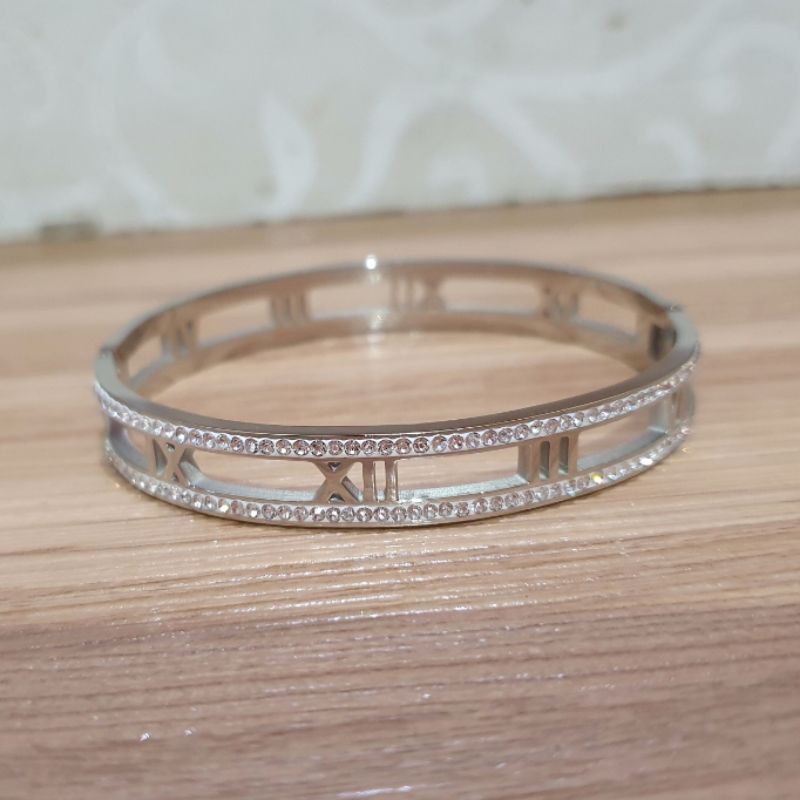 Gelang Titanium Asli Premium quality Stainless Steel Anti karat Bracelet Branded Band TG15