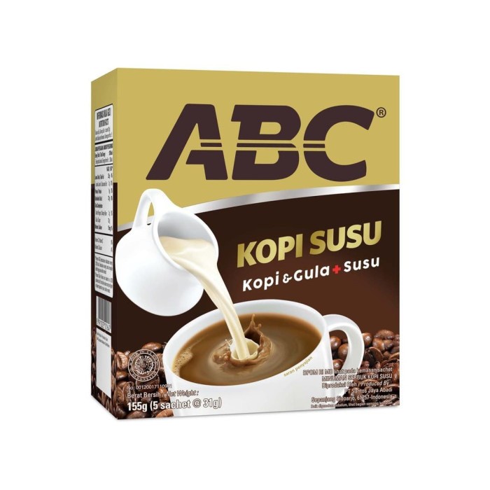 

ABC Kopi Susu Box Isi 5s 31gr/Kopi Susu/Kopi Bubuk/Minuman Kemasan