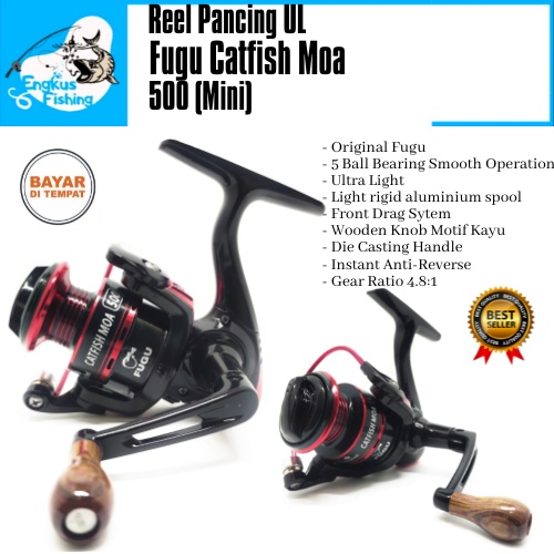 Reel Pancing UL Fugu Catfish Moa 500 (5Bearing) Mini Murah - Engkus Fishing