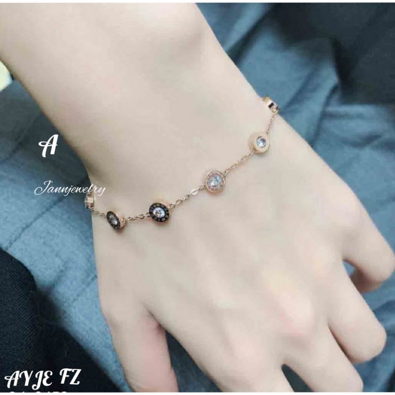 gelang permata simple titanium anti karat tidak alergi GRT-26